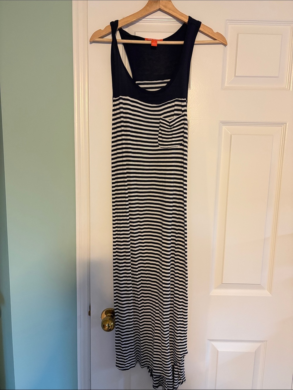 Joe Fresh Black and White Striped Sleeveless Maxi Dress